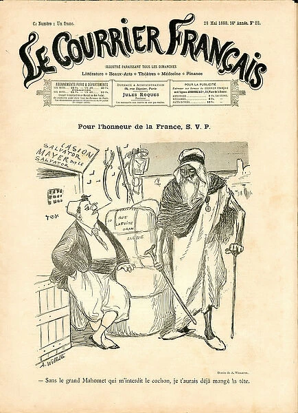 Cover of 'Le Courrier francais', number 22, Satirique en N & B