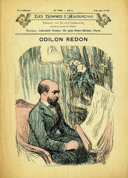 Cover of Les Hommes d'aujourd'hui, number 386, , illustration by Emile Schuffenecker (1851-1934): Redon Odilon (1840-1916)