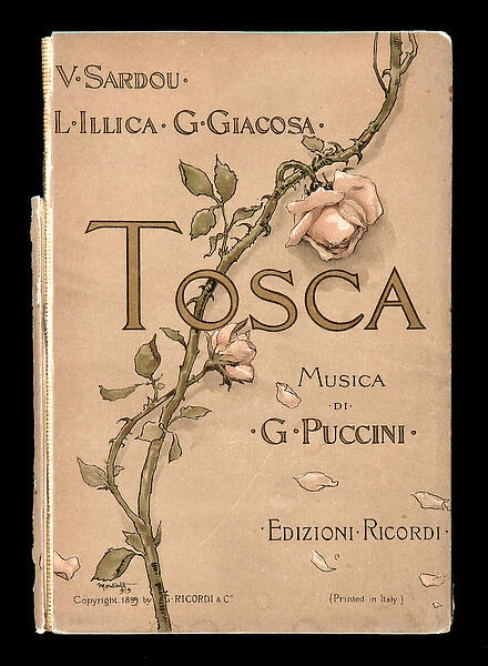 Cover, Libretto della Tosca by Giacomo Puccini, Edizione Ricordi, Italy, 1899