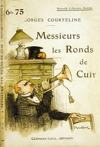 Cover of 'Messieurs les ronds de cuir'by Georges Courteline, c. 1908 (colour litho)