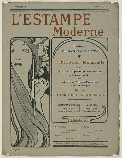 Cover page: Cover page from L Estampe moderne, June 1897 (colour litho)
