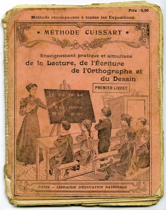 Framed Print : Coverage of a manual of practical and simultaneous teaching of reading, writing, spelling and drawing, Cuissart method, 1882. A teacher is classing with school boys and girls Framed Print : Coverage of a manual of practical and simultaneous teaching of reading, writing, spelling and drawing, Cuissart method, 1882. A teacher is classing with school boys and girls