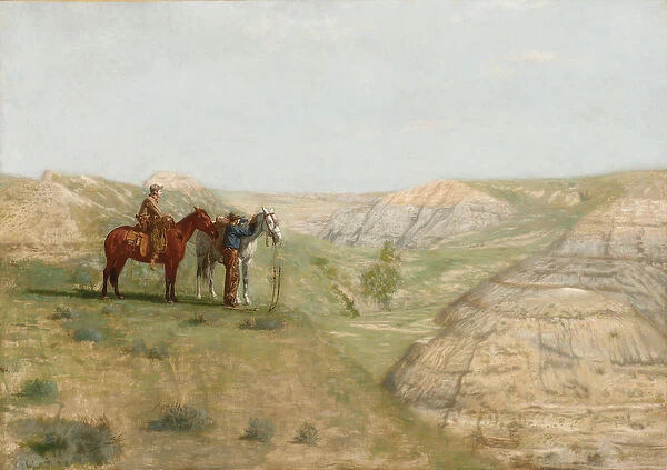 Cowboys in the Badlands, 1888 (oil on canvas)