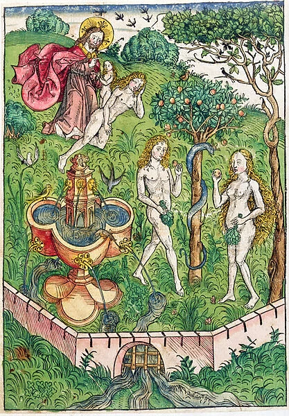 The Creation and the Temptation of Adam and Eve, from Le tresor