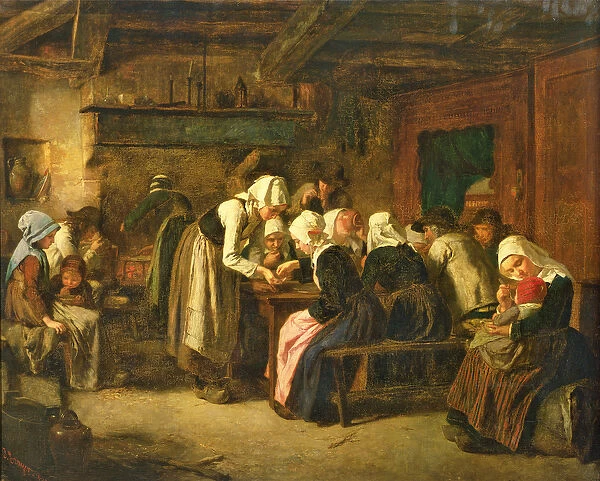 The Crepe Seller on Market Day in Quimperle (oil on canvas)