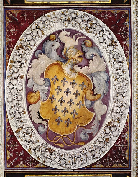 Crest of the Farnese family (fresco)