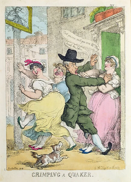 Crimping a Quaker from Teggs Caricatures Magazine, Vol IV, 1814
