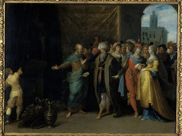 Croesus shows Solon his treasures, 1616-30 (oil on copper)