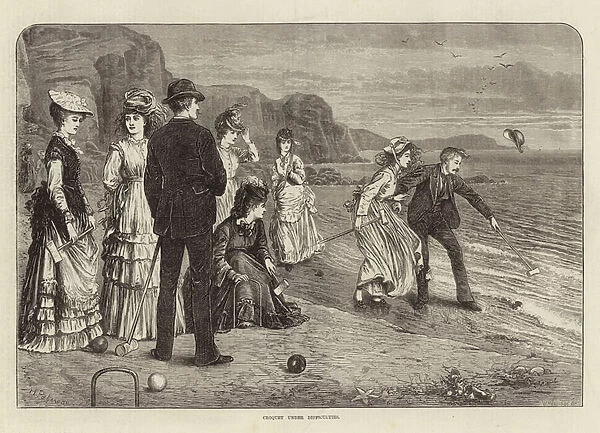 Croquet under difficulties (engraving)