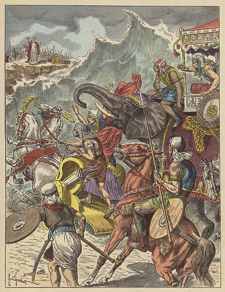 Crossing The Red Sea (colour litho)