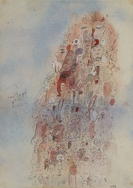 The Crowd, 1943 (watercolour, pen and black ink on paper)