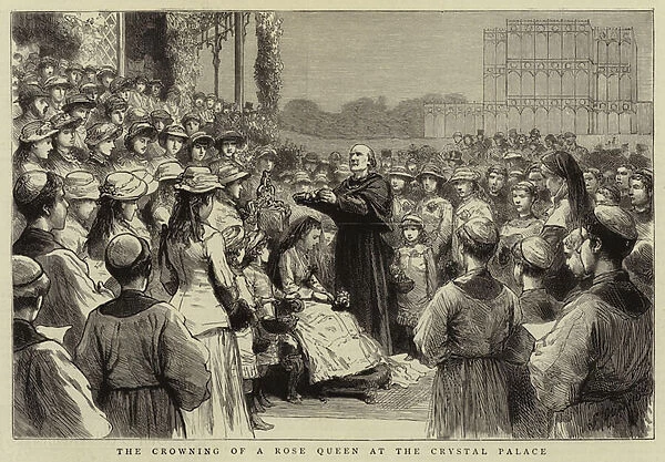 The Crowning of a Rose Queen at the Crystal Palace (engraving)