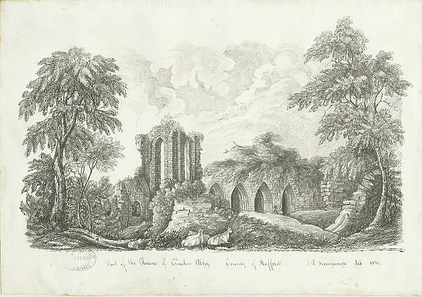 Croxden Abbey: pen and ink drawing, 1836 (drawing)