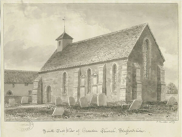 Croxden - Guest Chapel: sepia drawing, 1839 (drawing)