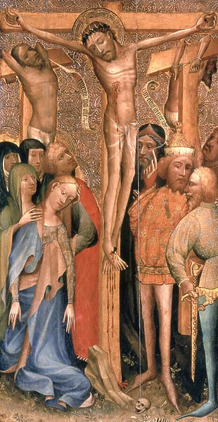 The Crucifixion, c. 1395 (tempera & gilded tin relief on panel)