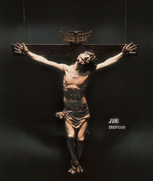 Crucifixion. Sculpture by Juan de Juni (1507-1577). Sculpture on wood