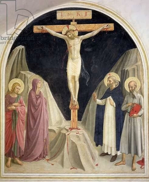 The Crucifixion, with SS. Dominic and Jerome, 1442 (fresco)