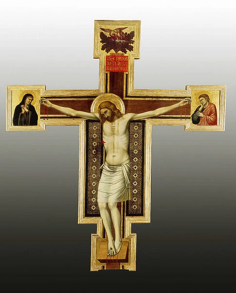 Crucifixion, XIVeme siecle Peinture de l atelier de Giotto (1266-1337