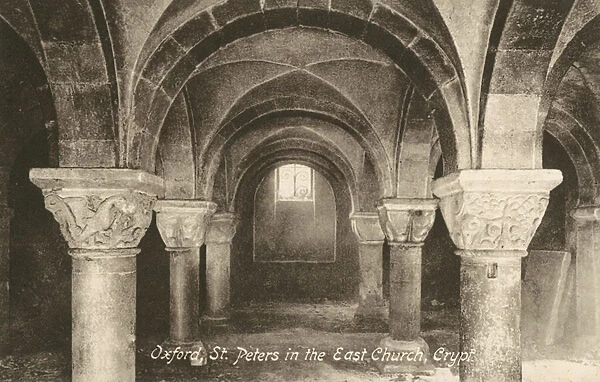 Crypt of the Church of St Peter in the East, Oxford, Oxfordshire (b  /  w photo)