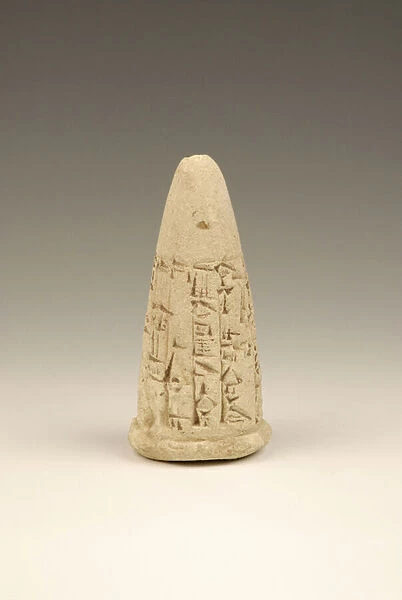 Cuneiform cone, 2143-2124 BC (terracotta)