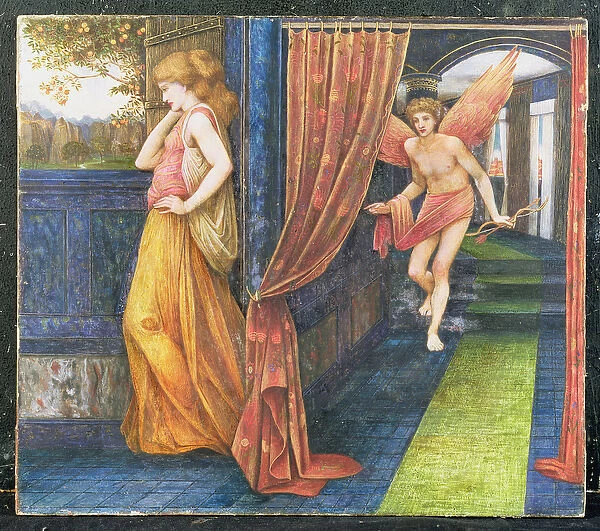 Cupid and Psyche (tempera on paper laid down on canvas)