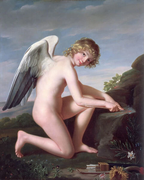 Cupid sharpening his arrows, 1798 (oil on canvas)