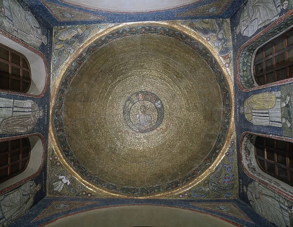 Cupola decoree of mosaics representing Saint Victor Chapel of San Vittore in ciel d