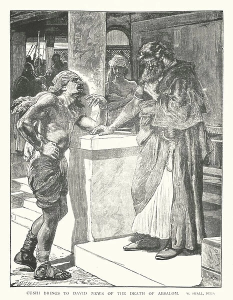 Cushi brings to David News of the Death of Absalom (engraving)
