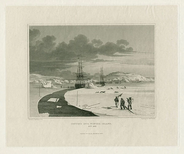 Cutting into Winter Island, Oct 1821, 1824 (engraving)