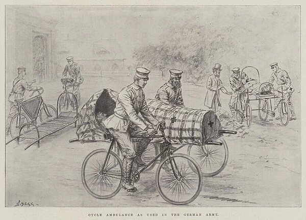 Cycle Ambulance as used in the German Army (engraving)