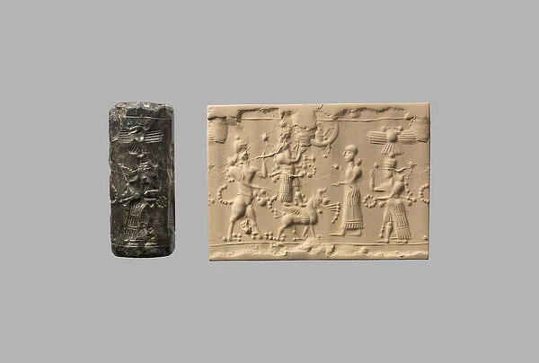 Cylinder seal with scorpion-man and modern impression, c