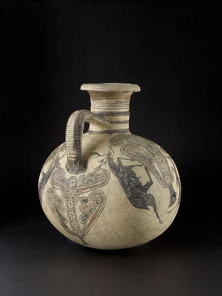 Cypriot Barrel jug depicting birds and deer, 7th-6th century (ceramic)