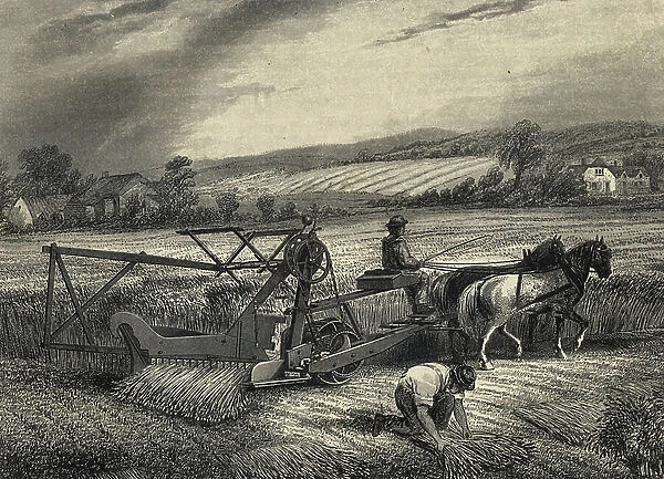 Cyrus McCormick's reaping machine of 1831, exhibited at the Crystal Palace exhibition of 1851