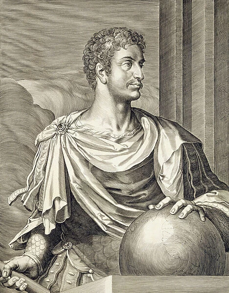D. Octavius Augustus (63 BC - 14 AD) Emperor of Rome 27 BC - 14 AD engraved by Aegidius
