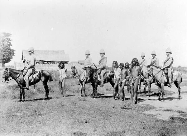 Dacoits Being Brought in by Mounted Infantry, c. 1890 (b  /  w photo)