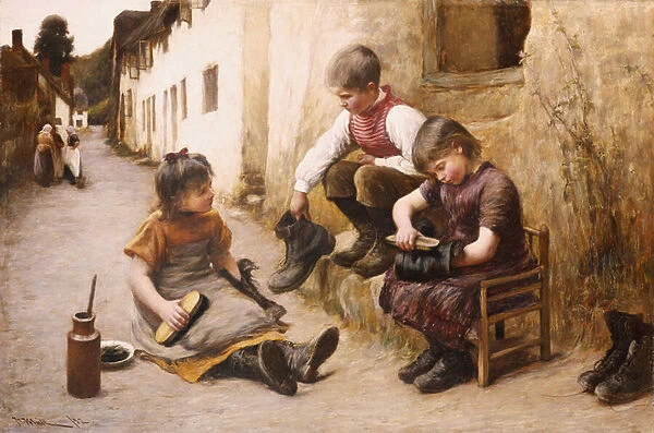 Daddys Boots, 1892 (oil on canvas)