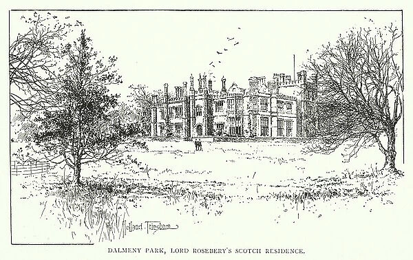 Dalmeny Park, Lord Rosebery's Scotch Residence (litho)
