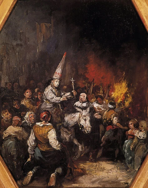 Damnes by the Inquisition. The condemns are capirote headdresses