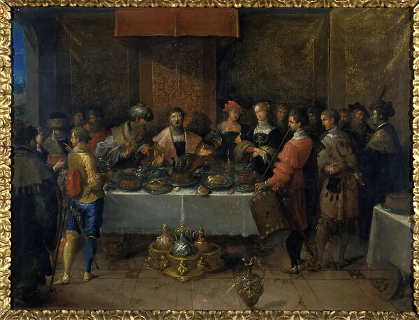 Damocles at the Table, before 1620 (oil on copper)