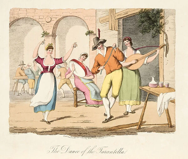 The Dance of the Tarantella, from Italian Scenery, representing the Manners