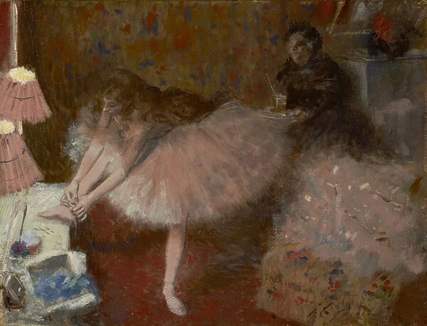 Dancer in her Dressing Room, c. 1890 (oil on panel)