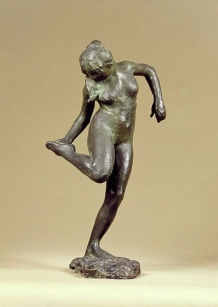 Dancer Looking at the Sole of her Right Foot (bronze)