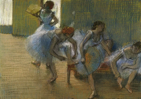 Dancers on a Bench, c. 1898 (pastel on paper)