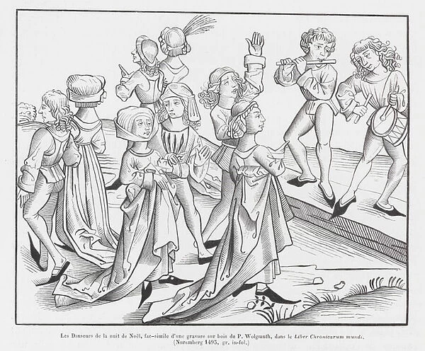 Dancers on Christmas night (engraving)