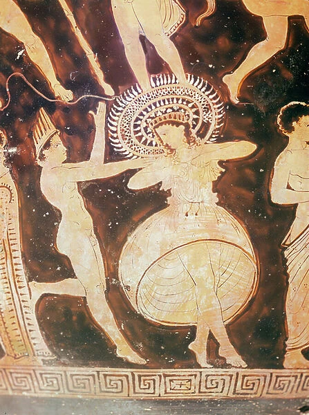 Dancers during the Karneia, detail (ceramic)