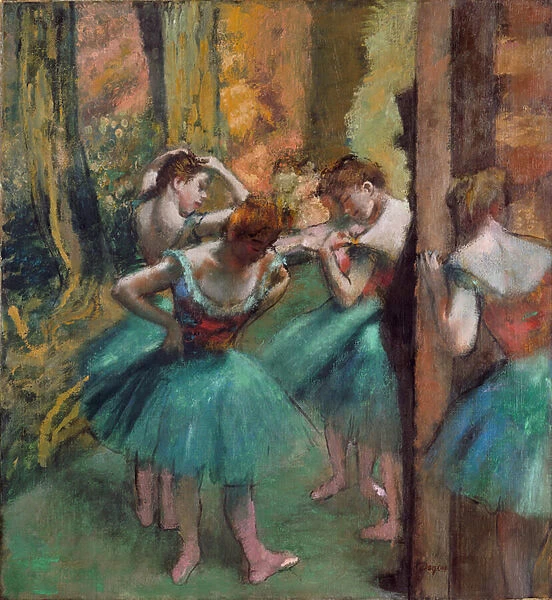Dancers in pink and green (Dancers, Pink and Green) (oil on canvas)