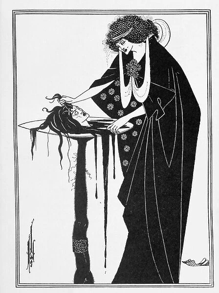 The Dancers Reward, illustration from Salome by Oscar Wilde, pub. 1894 (line block print)
