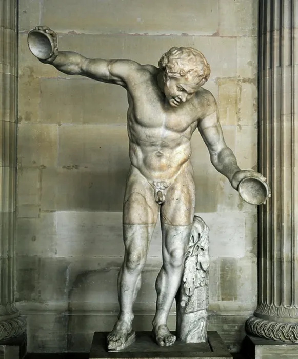 Framed Print : Dancing satyr. Marble