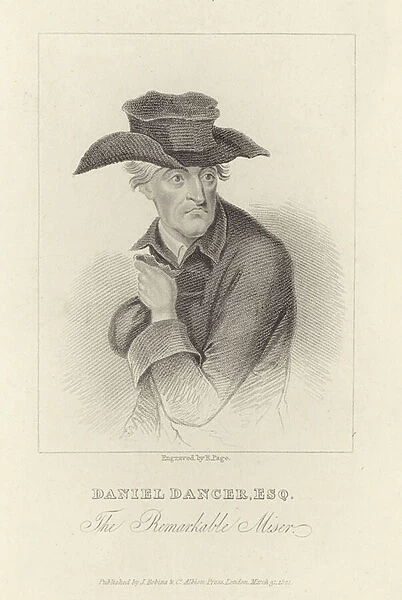 Daniel Dancer, English miser (engraving)