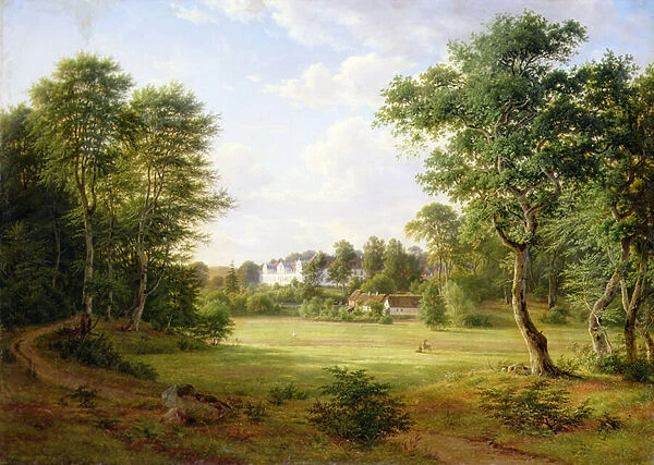 Danish Landscape with a Little Castle (oil on canvas)